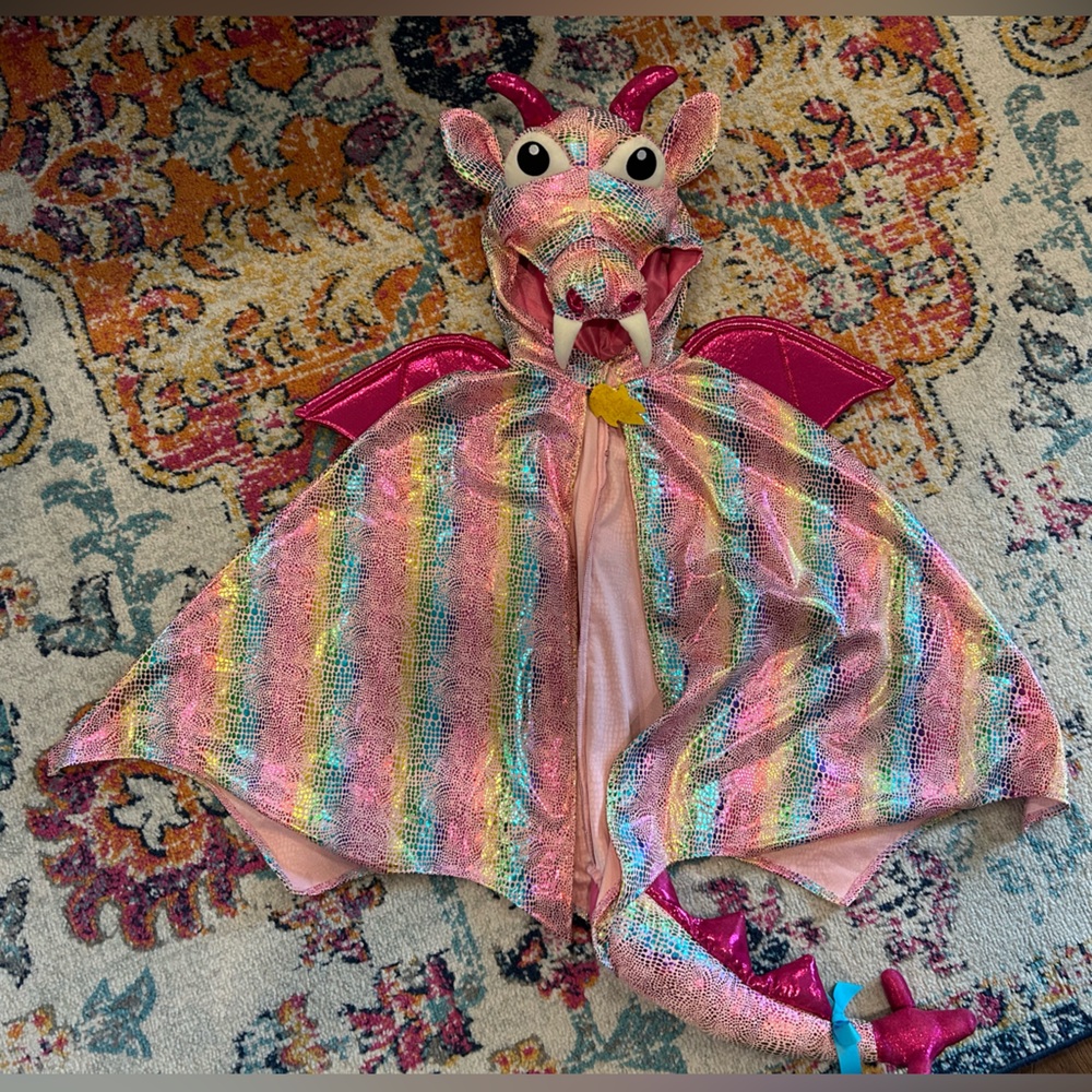 Rainbow Dragon Cape Costume/Dress Up Play, ages 3-6